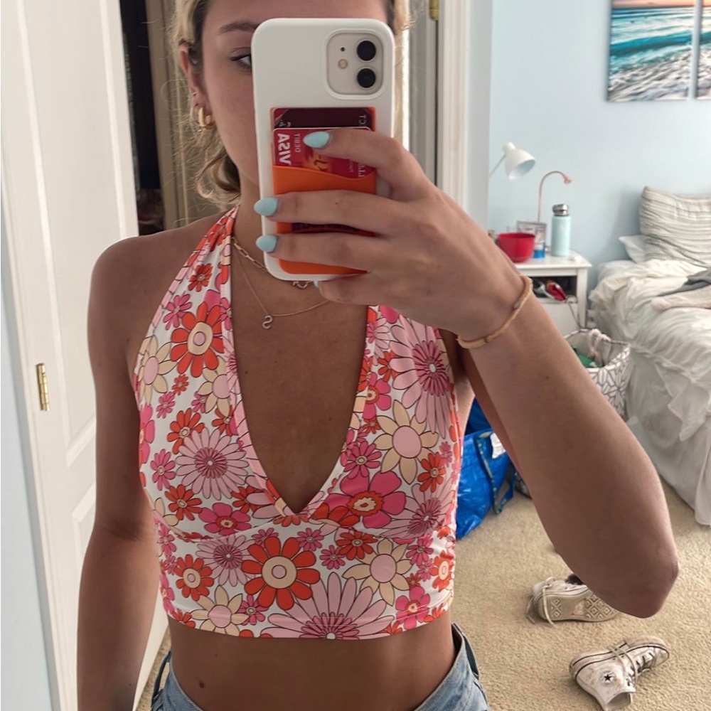 Floral halter top